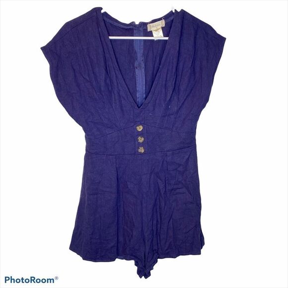 Altar'd state linem blend v neck Romper pleated S - Picture 3 of 7